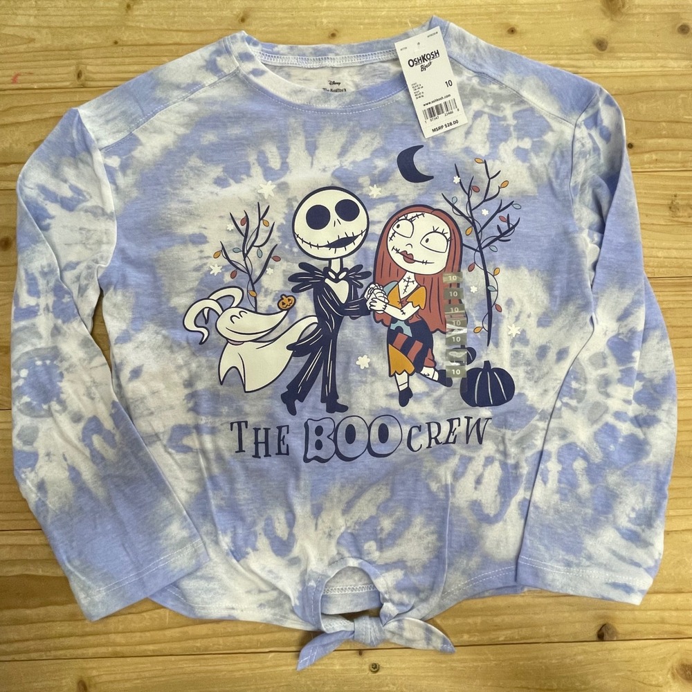 OshKosh B'Gosh Disney Nightmare Before Christmas Tie Front Top Kid‎ Size 10